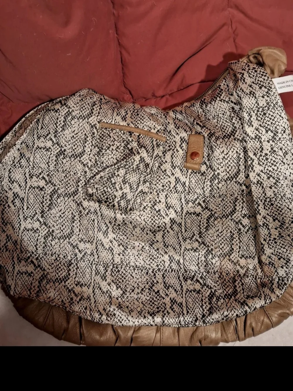 Steve Madden Taupe Ruched Hobo with Tassel